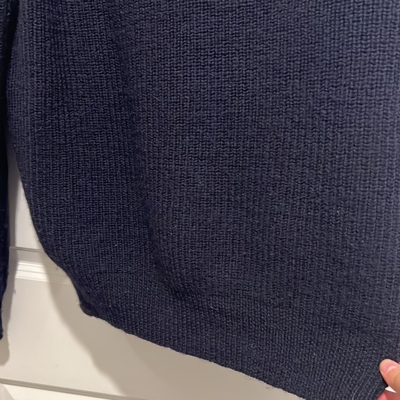 J Crew Men’s Blue Navy Wool Zip Up Half Zip Sweater Size L Large - Picture 4 of 8